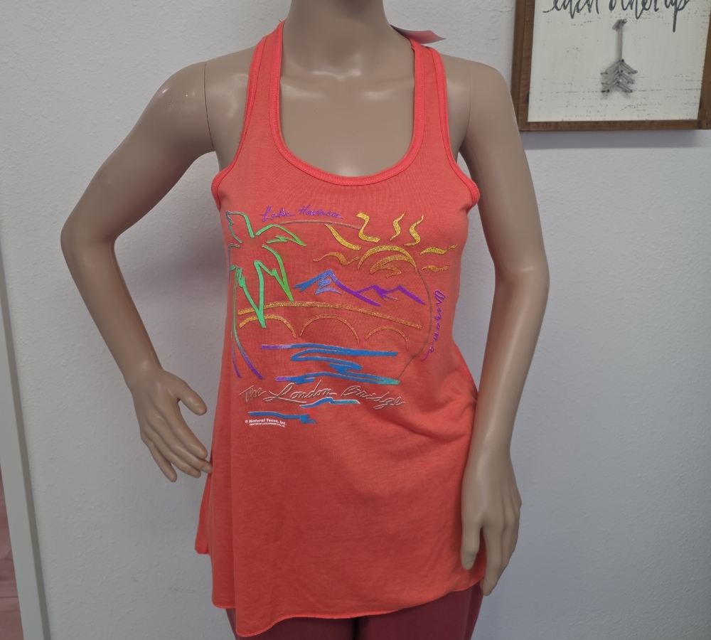 Bella Canvas Arizona Lake Havasu The London Bridge Coral Graphic Glitter Tank